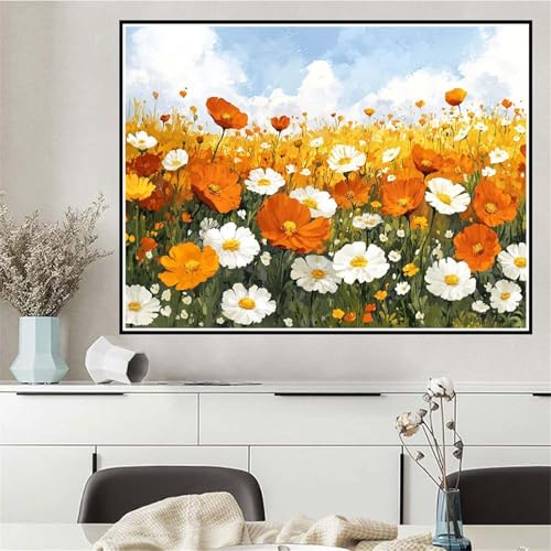 Malen Nach Zahlen Blume Malen Nach Zahlen ab 7 8 9 10 12 Jahre Mädchen Farbe, DIY Oil Paint Kreatives Set für Erwachsenee Bastelset, Pinseln und Acrylfarben, Geschenke für Frauen 70x95cm Q-167 von Wehsaeho