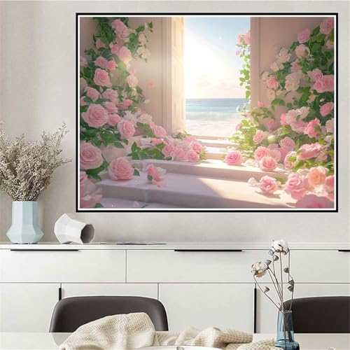 Malen Nach Zahlen Blume Malen Nach Zahlen ab 7 8 9 10 12 Jahre Mädchen Landschaft, DIY Oil Paint Kreatives Set für Erwachsenee Bastelset mit Pinseln und Acrylfarben, Geschenke für Frauen 40x50cm Q-237 von Wehsaeho