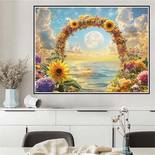 Malen Nach Zahlen Blume Malen Nach Zahlen ab 7 8 9 10 12 Jahre Mädchen Landschaft, DIY Oil Paint Kreatives Set für Erwachsenee Bastelset mit Pinseln und Acrylfarben, Geschenke für Frauen 40x50cm Q-229 von Wehsaeho