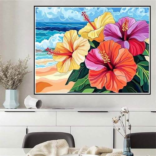 Malen Nach Zahlen Blume Malen Nach Zahlen ab 7 8 9 10 12 Jahre Mädchen Landschaft, DIY Oil Paint Kreatives Set für Erwachsenee Bastelset mit Pinseln und Acrylfarben, Geschenke für Frauen 40x50cm Q-233 von Wehsaeho