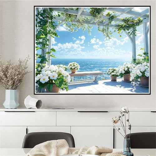 Malen Nach Zahlen Blume Malen Nach Zahlen ab 7 8 9 10 12 Jahre Mädchen Landschaft, DIY Oil Paint Kreatives Set für Erwachsenee Bastelset mit Pinseln und Acrylfarben, Geschenke für Frauen 70x95cm Q-202 von Wehsaeho