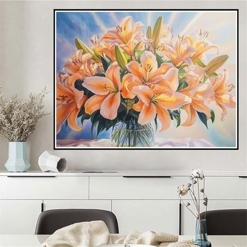 Malen Nach Zahlen Blume Malen Nach Zahlen ab 7 8 9 10 12 Jahre Mädchen Retro, DIY Oil Paint Kreatives Set für Erwachsenee Bastelset, Pinseln und Acrylfarben, Geschenke für Frauen 40x50cm Q-216 von Wehsaeho