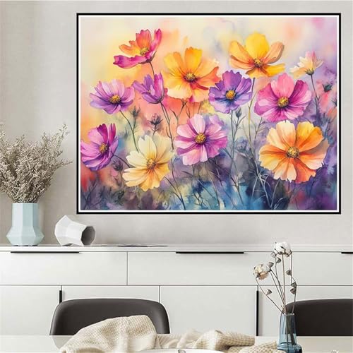 Malen Nach Zahlen Blume Malen Nach Zahlen ab 7 8 9 10 12 Jahre Mädchen Retro, DIY Oil Paint Kreatives Set für Erwachsenee Bastelset, Pinseln und Acrylfarben, Geschenke für Frauen 40x50cm Q-222 von Wehsaeho