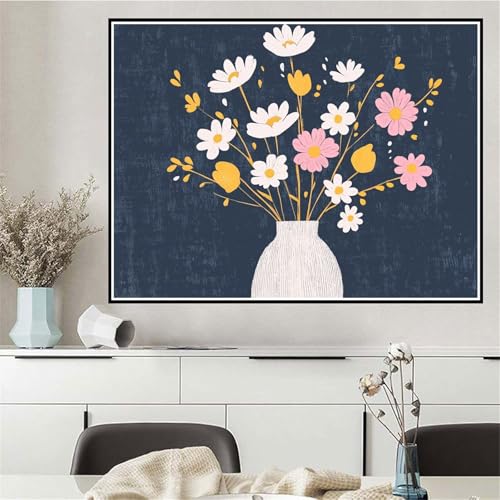 Malen Nach Zahlen Blume Malen Nach Zahlen ab 7 8 9 10 12 Jahre Mädchen Retro, DIY Oil Paint Kreatives Set für Erwachsenee Bastelset, Pinseln und Acrylfarben, Geschenke für Frauen 40x50cm Q-223 von Wehsaeho