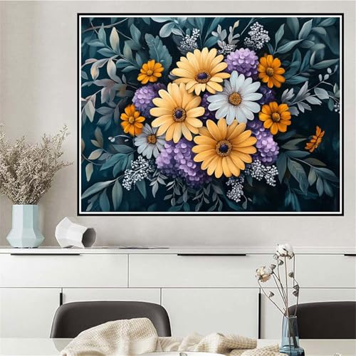 Malen Nach Zahlen Blume Malen Nach Zahlen ab 7 8 9 10 12 Jahre Mädchen Retro, DIY Oil Paint Kreatives Set für Erwachsenee Bastelset, Pinseln und Acrylfarben, Geschenke für Frauen 40x50cm Q-224 von Wehsaeho