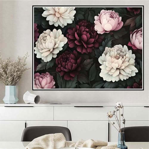 Malen Nach Zahlen Blume Malen Nach Zahlen ab 7 8 9 10 12 Jahre Mädchen Retro, DIY Oil Paint Kreatives Set für Erwachsenee Bastelset, Pinseln und Acrylfarben, Geschenke für Frauen 70x95cm Q-214 von Wehsaeho