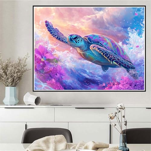 Malen Nach Zahlen Blume Malen Nach Zahlen ab 7 8 9 10 12 Jahre Mädchen Schildkröte, DIY Oil Paint Kreatives Set für Erwachsenee Bastelset mit Pinseln und Acrylfarben,Geschenke für Frauen 70x95cm Q-226 von Wehsaeho