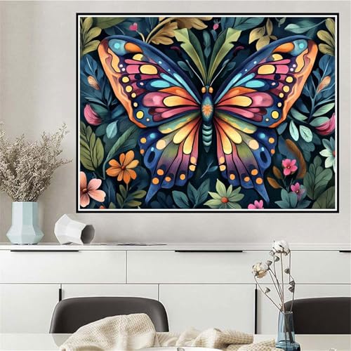 Malen Nach Zahlen Erwachsene Schmetterling Malen Nach Zahlen Anlage Paint by Numbers, DIY Handgemalt Ölgemälde Leinwand Set für Kinder Anfänger, Deko Wohnzimmer, Geschenke für Frauen 20x30cm Q-156 von Wehsaeho