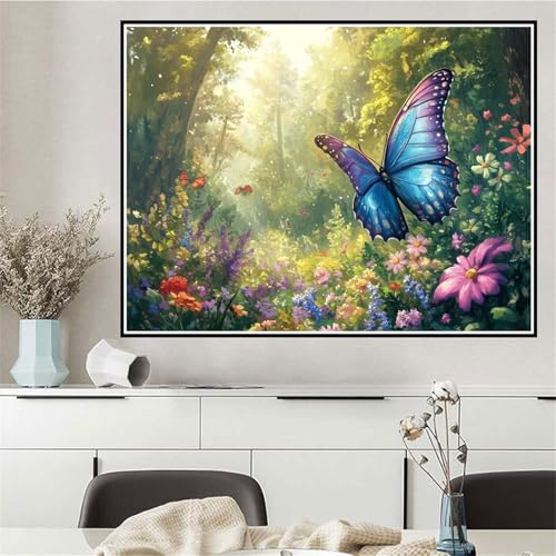 Malen Nach Zahlen Erwachsene Schmetterling Malen Nach Zahlen Baum Paint by Numbers, DIY Handgemalt Ölgemälde Leinwand Set für Kinder Anfänger, Deko Wohnzimmer, Geschenke für Frauen 50x60cm Q-152 von Wehsaeho