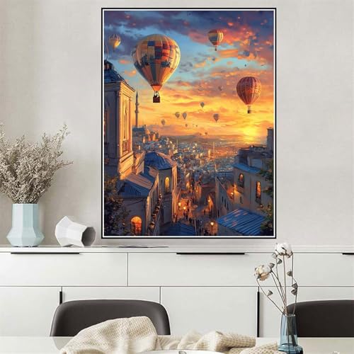 Malen Nach Zahlen ab 7 8 9 10 12 Jahre Mädchen Sonnenuntergang Malen Nach Zahlen Erwachsene Landschaft, DIY Paint by Numbers Leinwand Set mit Pinseln und Acrylfarben, Zimmer Deko 30x40cm Q-928 von Wehsaeho