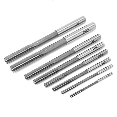 8 st¨¹cke Straight Schaft Reibahle H7 High Speed ??Steel Machine REamer 8-teiliges Set, mit Hochgeschwindigkeitsstahl-Service-Lebensdauer Stahlmaterial Chucking-Reibahle von Weikeya