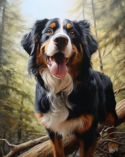 Weiniuniu 5D DIY Diamond Painting Kit Berner Sennenhund Kristall-Strasssteinen Bilder Set Diamond Arts Craft Malerei Erwachsene Home Wanddekoration 40x50 cm von Weiniuniu