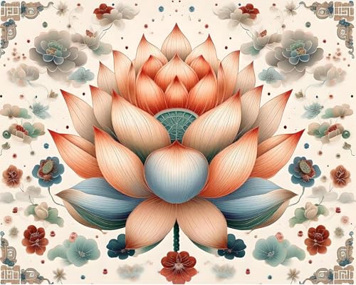 Weiniuniu 5D DIY Diamond Painting Kit Lotus Kristall-Strasssteinen Bilder Set Diamond Arts Craft Malerei Erwachsene Home Wanddekoration 50x70 cm von Weiniuniu