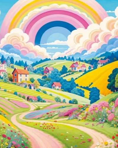 Weiniuniu 5D DIY Diamond Painting Kit Regenbogenlandschaft Kristall-Strasssteinen Bilder Set Diamond Arts Craft Malerei Erwachsene Home Wanddekoration 40x50 cm von Weiniuniu