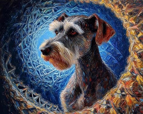 Weiniuniu 5D DIY Diamond Painting Kit Zwergschnauzer Kristall-Strasssteinen Bilder Set Diamond Arts Craft Malerei Erwachsene Home Wanddekoration 50x70 cm von Weiniuniu