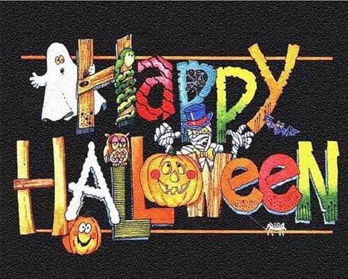 Weiniuniu5D DIY Diamond Painting KitFröhliches Halloween Kristall-Strasssteinen Bilder Set Diamond Arts Craft Malerei Erwachsene Home Wanddekoration 40x50 cm von Weiniuniu