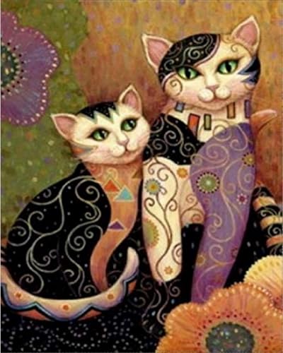 Weiniuniu5D DIY Diamond Painting Kitabstrakte Tierkatze Kristall-Strasssteinen Bilder Set Diamond Arts Craft Malerei Erwachsene Home Wanddekoration 40x50 cm von Weiniuniu