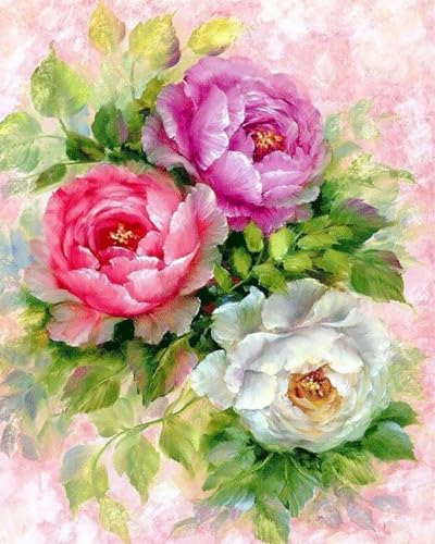 Weiniuniu5D DIY Diamond Painting Kitbunte Blumen Kristall-Strasssteinen Bilder Set Diamond Arts Craft Malerei Erwachsene Home Wanddekoration 40x50 cm von Weiniuniu