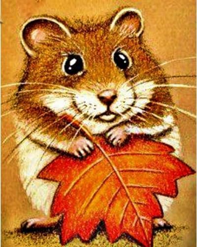 Weiniuniu5D DIY Diamond Painting Kitsüßer Hamster Kristall-Strasssteinen Bilder Set Diamond Arts Craft Malerei Erwachsene Home Wanddekoration 50x70 cm von Weiniuniu