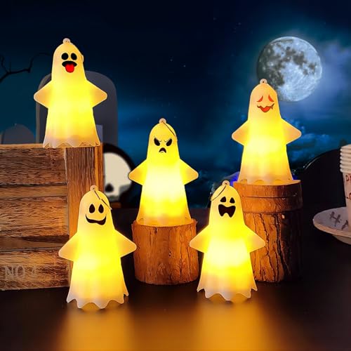 Weiongppy Halloween Deko Licht,5 Stück halloween park Lichterketten Geist,Wasserdicht LED Geist Elektronische Lichterkette,für halloween deko outdoor Innen Gärten Party Dekoration von Weiongppy