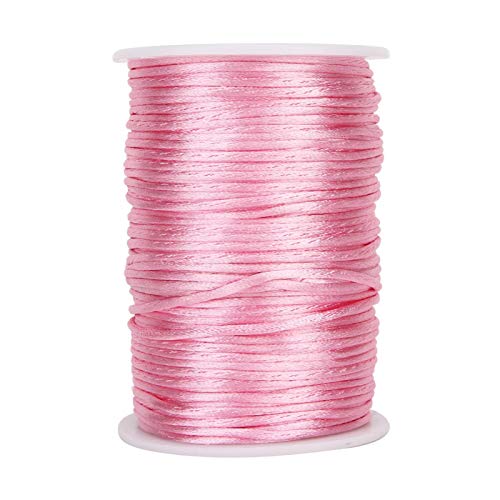 Weiyiroty Nylon-Schnur, handgewebte Craft-Nylon-Schnur, 100 Yard Smooth Clothing Making für die Schmuckherstellung(Pink) von Weiyiroty