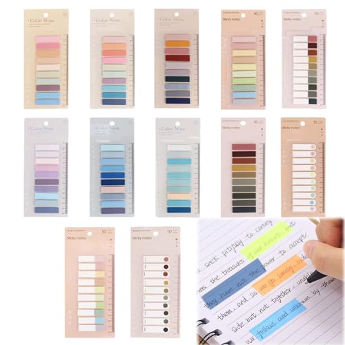 Wekuw 2400 Stücke Sticky Notes Durchsichtige Transparente Haftnotizen Notizzettel Pastell Tabs Selbstklebend Index Tabs Wasserdicht, Geeignet für Büro, Schule, Seitenmarkierung, Buchanmerkung von Wekuw