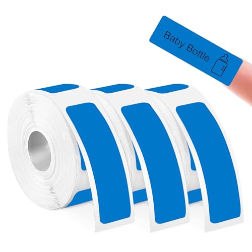 Wekuw 3 Rollen Etikettendrucker Thermo Papier 12x40mm Wasserdicht Anpassen Klebeetiketten, Etiketten Selbstklebend zum Beschriften für Schule Zuhause, Büro Kleine Unternehmen,160 Bänder/Rolle von Wekuw