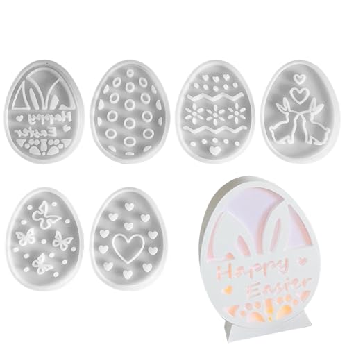 6 Stück Ostern Silikonformen Gießformen Ostern Kaninchen Gießformen Ostern hasen Backform Osterhase Silikonform For Gips, Sojawachs Kerzen Silikon Gießform Für diys Handwerk, Ostern Dekoration von Weldphur