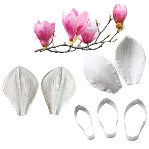 Welink 7 teile/satz Magnolie Blütenblatt Blatt Veiner Silikonform Edelstahl Cutter Form Handgemachte Fondant Blume Form Kuchen Dekorieren Werkzeug von Welink