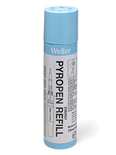 Weller T0051616099 Gasnachfüllflasche 75 ml, für Alle Pyropen Gaslötkolben, 42g von Weller