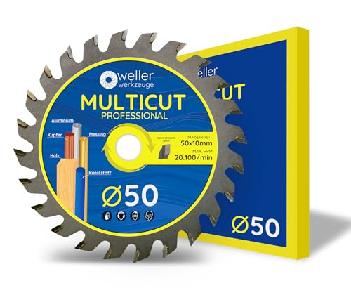 WELLERWERKZEUGE I Profi MULTICUT Kreissägeblatt Sägeblatt 50x10mm für Holz, Alu, passend für Bosch Easy cut grind + Proxxon Micromot LHW von Wellerwerkzeuge