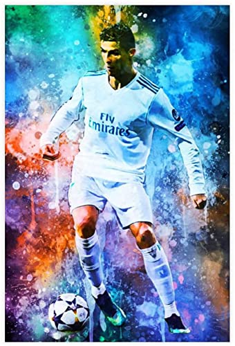 5D Diamant Painting Set FüR Erwachsene Und Kinder Fußballspieler Cristiano Ronaldo Sports (43) DIY Diamond Painting Kristall Strass Diamant Stickerei GemäLde 23.6"x35.4"(60x90cm) Kein Rahmen von Welmini