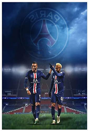 5d Diamond Painting Diamant Bilder FüR Erwachsene Und Kinder Neymar und Kylian Mbappe Poster Fußball Fußball DIY Kreuzstich Arts Craft Kristall Strass Stickerei 15.7"x19.7"(40x50cm) Kein Rahmen von Welmini