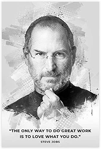 5d Diamond Painting Diamant Bilder FüR Erwachsene Und Kinder Steve Jobs motivierende inspirierende Zitate DIY Kreuzstich Arts Craft Kristall Strass Stickerei 23.6"x35.4"(60x90cm) Kein Rahmen von Welmini