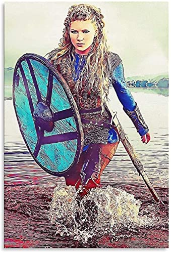 5d Diamond Painting Diamant Bilder FüR Erwachsene Und Kinder Wikinger Lagertha Leinwand Kunstposter DIY Kreuzstich Arts Craft Kristall Strass Stickerei 11.8"x15.7"(30x40cm) Kein Rahmen von Welmini