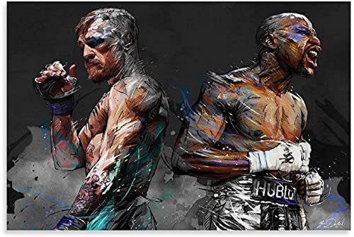 DIY 5d Diamant Malerei Kristall Strass Painting Conor McGregor gegen Floyd Mayweather Leinwand Stickerei Bilder Kunst Handwerk FüR Erwachsene Und Kinder 23.6"x35.4"(60x90cm) Kein Rahmen von Welmini