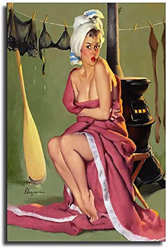 DIY 5d Diamant Malerei Kristall Strass Painting Gil Elvgren, Pinup Girl Stickerei Bilder Kunst Handwerk FüR Erwachsene Und Kinder 11.8"x15.7"(30x40cm) Kein Rahmen von Welmini