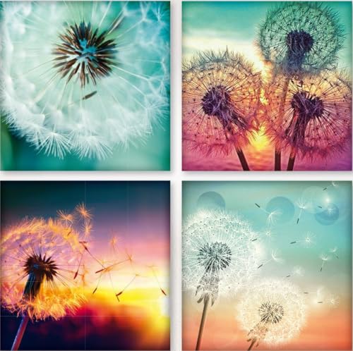 Weltbild Diamond Painting Pusteblumen je 25 x 25 cm, 4er-Set von Weltbild