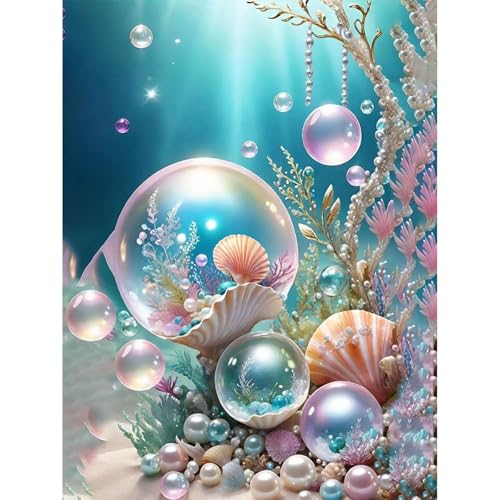 Wenfdrtr Diamond Painting Erwachsene Harte Außenhaut- Diamant Painting Bilder Koralle, 5D Crystal Art, Diamant Malerei Meer für Geschenk Zuhause Wanddekoration 30x40cm von Wenfdrtr