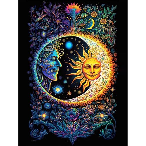 Wenfdrtr Diamond Painting Erwachsene Mond- Diamant Painting Bilder Solar, 5D Crystal Art, Diamant Malerei Landschaft für Geschenk Zuhause Wanddekoration 30x40cm von Wenfdrtr