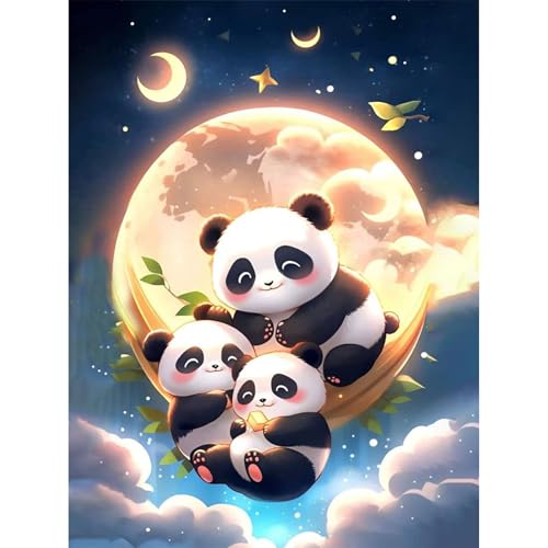 Wenfdrtr Diamond Painting Erwachsene Panda- Diamant Painting Bilder Panda, 5D Crystal Art, Diamant Malerei Tiere für Geschenk Zuhause Wanddekoration 30x40cm von Wenfdrtr