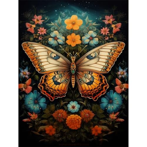 Wenfdrtr Diamond Painting Erwachsene Schmetterling- Diamant Painting Bilder Schmetterlinge, 5D Crystal Art, Diamant Malerei Tiere für Geschenk Zuhause Wanddekoration 30x40cm von Wenfdrtr