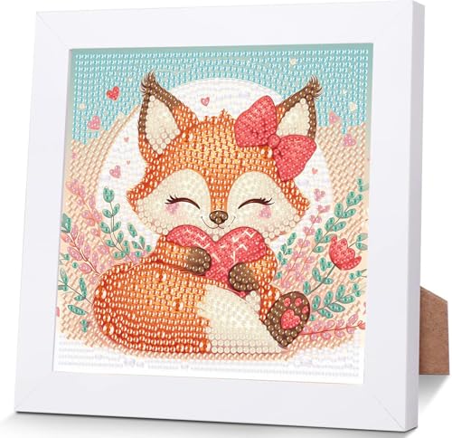 Wenfdrtr Diamond Painting Kinder Eule Mit Fuchs- 5D Diamant Painting Bilder Kinder Fuchs, DIY Tiere Mosaik Basteln für Kreative Geschenk Mädchen Junge Ab 6 7 8 9 10 11 12 (18x18 cm) von Wenfdrtr