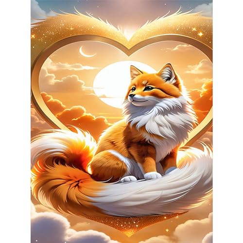 Wenfdrtr Fuchs Diamond Painting Erwachsene-Fuchs Diamant Painting Bilder Erwachsene, 5D Tiere Diamond Painting Set Perfekt für Home Wand Dekor(30x40cm) von Wenfdrtr