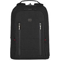 WENGER Rucksack City Traveler Kunstfaser schwarz 16,0 l, erweiterbarer Stauraum: 24,0 l von Wenger