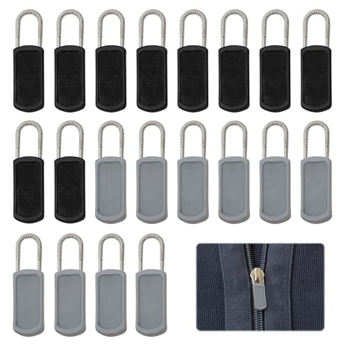 20 Stück Reißverschluss Reparatur Set, Zipper für Reißverschluss Bettwäsche, Zipper Repair Kit Ersatz Zip Slider für Jacken Hosen Gepäck Taschen Bettwäsche von Weniubit