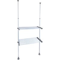 WENKO Teleskop-Garderobe Herkules Twin 50612100 grau Metall 73,0 - 120,0 x 165,0 - 300,0 cm von Wenko