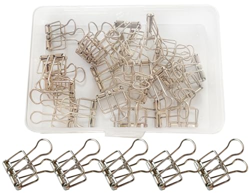 Wenlly 25 Stück Metalldrahtbinder-Clip-Set, Mehrzweck-Büroklammern, hohle Büroklammern, 20 mm, kleine Büroklammern für Büro, Schulbedarf, Silber von Wenlly