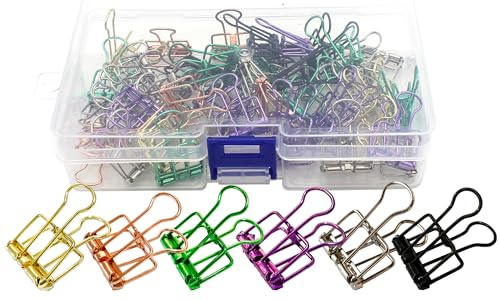 Wenlly 50 Stück Metalldraht-Binder-Clip-Set, Mehrzweck-Büroklammern, hohle Büroklammern, 20 mm, kleine Papierklemmen für Büro, Schulbedarf, mehrfarbig von Wenlly