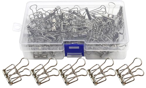 Wenlly 50 Stück Metalldrahtbinder-Clip-Set, Mehrzweck-Büroklammern, hohle Büroklammern, 20 mm, kleine Büroklammern für Büro, Schulbedarf, Silber von Wenlly